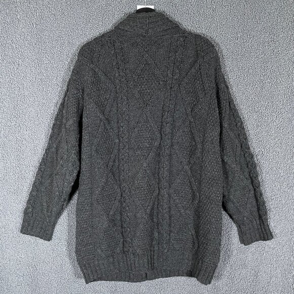 Aran Crafts Merino Wool Fisherman Cable Knit Cardigan Sweater - Men's Size XL - Picture 5 of 9